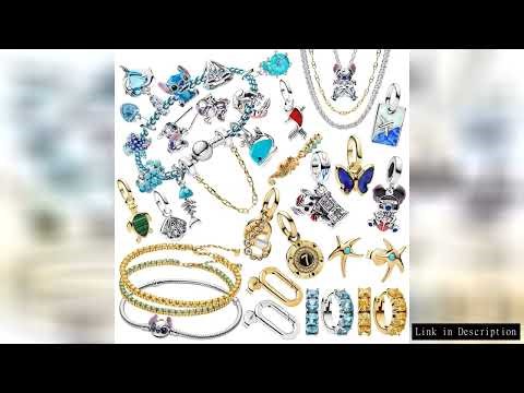 New Disney 925 Silver Princess Minnie Lucky Shell Pendant Mickey Stitch Ocean Beads Exquisite Girlfr