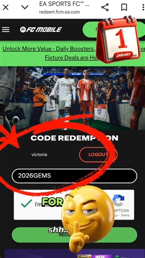 fc mobile new redeem code for new year 1st january 2026🔥 | #shorts #fcmobile #trending