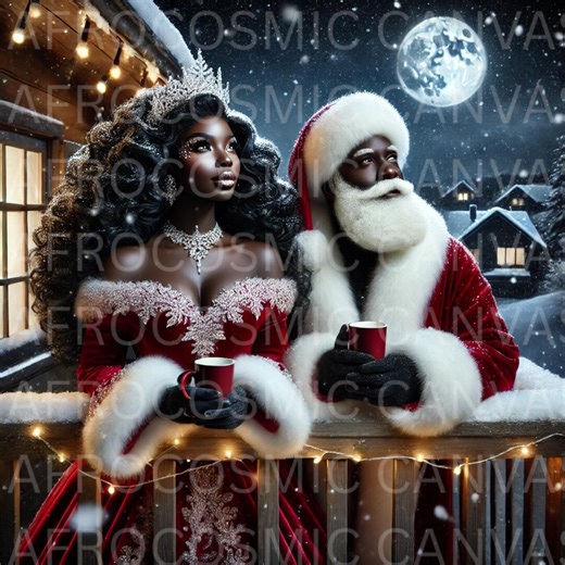 Black Mrs. Claus & Santa Clipart Bundle | African American Christmas Couple PNG | Holiday Sublimation | - Etsy