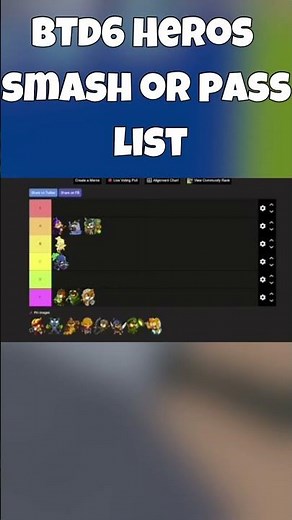 BTD6 Hero smash or pass tier list #btd6 #clip #funny #tierlist