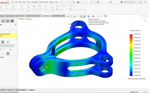 SolidWorks Simulation 教程计算安全系数并报告