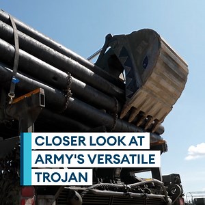 363K views · 4.6K reactions | "This is designed to clear minefields, anti-tank and anti-personnel, up to a depth of 300mm"️ The 75-tonne @BritishArmy Trojan explained by a Royal Engineer. Learn morehttps://brnw.ch/21wSZf6 | Forces News | Facebook