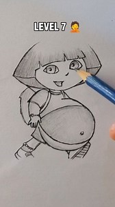 How to draw Dora in different level 🤣 watch till the end #memes #drawing #fyp #art | Pansy Art