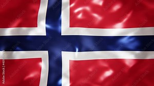 Realistic looping 3D animation of the national flag of Norway rendered in UHD