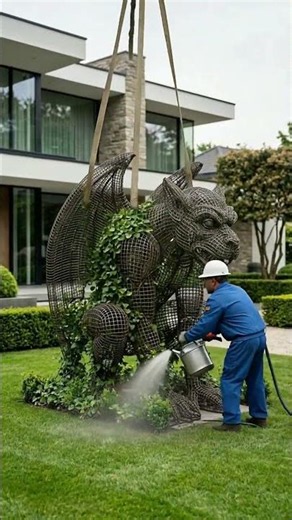 From Wireframe to Living Giant Gargoyle #Topiary