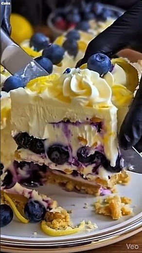 No Bake No Suger Lemon Dazzling Blueberry Cream #cheesecake #blueberry #easyrecipe