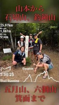 From Yamamoto, via Ishikiriyama, Tsuriganeyama, Satsukiyama, and Rokkayama, to Minoo.