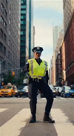 Dancing Policewoman Directs Traffic Like a Pro! 🚦💃 #FunnyTraffic #DancingCop #TrafficPolice #Funny
