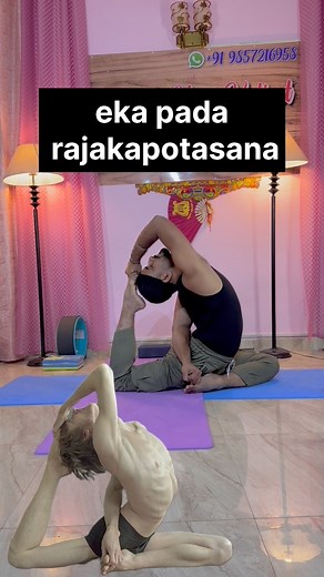 58K views · 828 reactions | Eka Pada Rajakapotasana, Learn how to do ?? or One-Legged King Pigeon Pose, offers benefits such as improved hip flexibility and posture, strengthened back and abdominal muscles, and reduced stress and anxiety. It is also known to improve digestion, relieve lower back pain and sciatica, and stimulate internal organs. #yoga #yogikuljeet #yogateacher #yogapractice | Yogi kuljeet thakur | Facebook