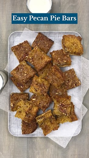 Everyone will go NUTS for these easy pecan pie bars! Full recipe here: https://trib.al/RZhzvnU | Taste of Home