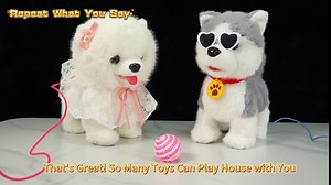 Marsjoy Husky Walking Barking Dog for Kids Interactive Musical Puppy Robot