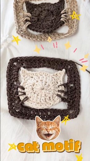 222🐾猫の日！かぎ針編みで猫モチーフ😺🌟 #かぎ針編み #編み物 #crochet