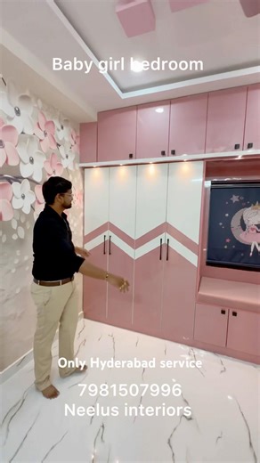 Kid’s Bedroom design ‪@neelushomeinteriorstelugu726‬ #2026 #kids #bedroom #wardrobe #home #interior