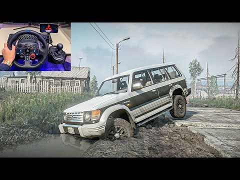 Snowrunner - Mitsubishi Pajero V6 Offroad | Logitech G29 Gameplay