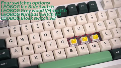 LEOBOG Hi75 Gaming Keyboard, 75% Aluminum Mechanical Keyboard Hot Swappable, Creamy Keyboards Wired with Knob Programmable Keys, Custom Keyborad RGB Backlit for PC Gamer - Astronaut, Nimbus Switch