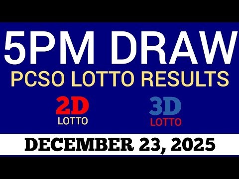 Lotto Result Today 5pm Draw December 23, 2025 Swertres Ez2 PCSO Live Result