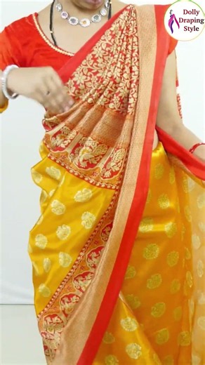 Simple Way to saree draping style For Wadding #saree #drape #fashion