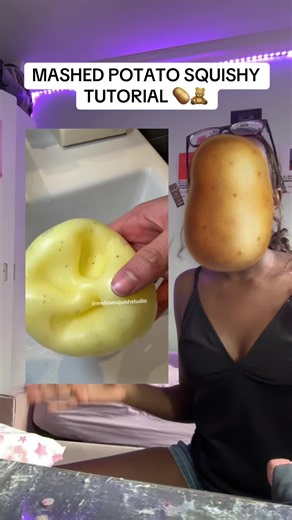 HOMEMADE EASY SQUEEZELUCK MASHED POTATO #foryoupage #tutorial #squishy #xyzbcafypシ #squeezelucksquishy entirely creds to @Shanese