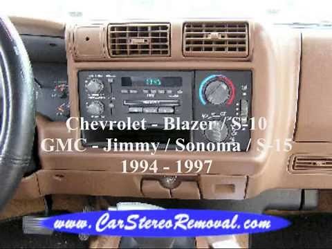 Chevrolet - Blazer, S10 and GMC - Jimmy, Sonoma, S15 Stereo Removal = Car Stereo HELP