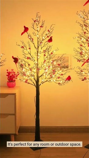 Luminous Red Bird Winding Tree Lamp