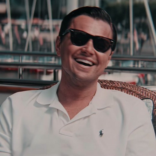 Leonardo DiCaprio Laughing GIF | The Wolf of Wall Street Edits
