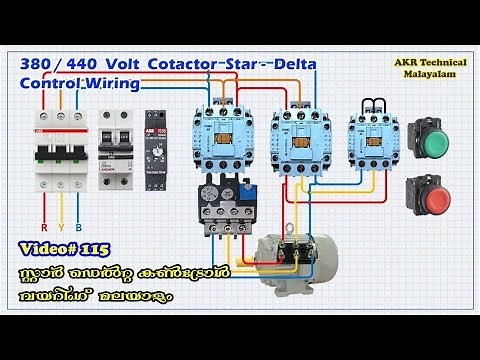 380 / 440 Volt Coil Contactor Star Delta Starter Control Wiring Full Tutorial