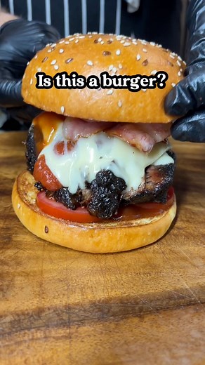 Let's end the debate.Is the Ribsy burger a burger? Some people think not because it features some deboned beef ribs instead of a beef patty.But what do you think? Let us know in the comments.#burger #burgerporn #foodporn | Third Wave BBQ