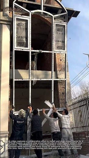 Teamwork in Action: How to Perfectly Align & Install a Door Frame for Self-Built Houses