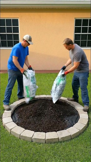 Satisfying Backyard Flowerbed Build Time-Lapse ⏱️