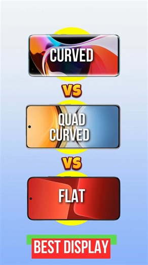 Curved vs Quad Curved vs Flat Display Comparison - Which one Best in 2026 🔥 #shorts #techdot