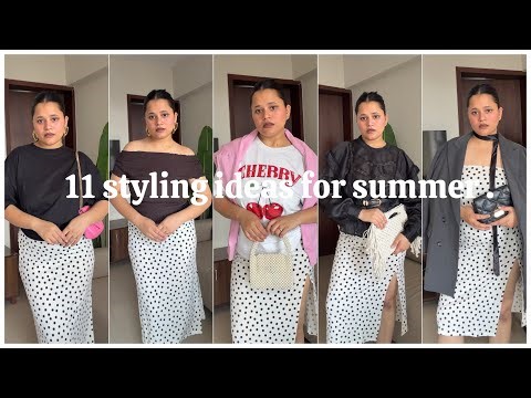 11 Ways to style your Polka midi skirt in summer|Outfit ideas|Summer styling😍