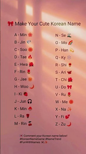 Create Your Adorable Korean Name 💖✨💫