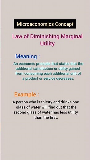 What is Law of Diminishing Marginal Utility? Meaning and Example #study