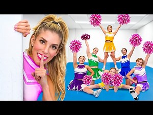 I Built a SECRET Room for CHEERLEADERS - Videos For Kids