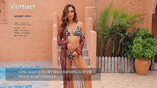 Mesh Long Sleeve Open Front Beach Bikini Cover Up Maxi Dress