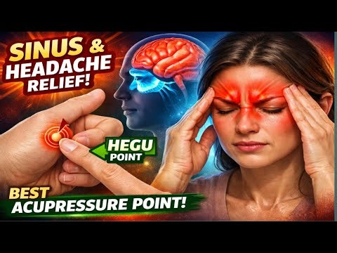 मस्तिष्क और साइनस के लिए एक्यूप्रेशर पॉइंट | acupressure points for headache | BJS Banna #yoga #abs