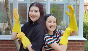 Schoolgirls mop up on TikTok for Cancer Research UK