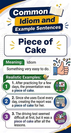 Piece of Cake Meaning and Easy Examples | Common English Idiom #english