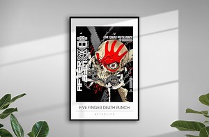 Five Finger Death Punch Poster, Afterlife, Five Finger Death Punch Print, Groove Metal Heavy Metal Music Decor Art, Album Cover Poster, - Etsy
