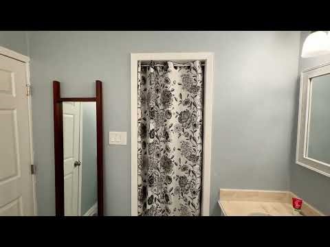 Instant bathroom and closet upgrade with these pretty curtains. See how easy this is.