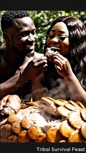 Tribal Cooking: Giant Pangolin Roast 🔥🦔 #shorts