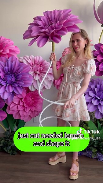 How to make Curvy Stem for Giant Flowers! #giantflowers #giantflower #giantflowersdecor #paperflower #paperflowertutorials #paperflowerwall #foamflowers #flexiblepipe