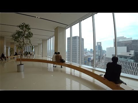 Osaka Umeda Hankyu Building Sky lobby and Huge elevator [4K] POV