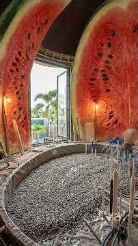 I TURNED a GIANT WATERMELON into a SECRET LUXURY POOL HOUSE 🍉🏊 #shorts #diy #orange