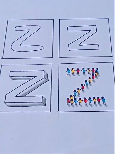 😱 3d drawing letter 'Z' 🔥🤯 #art #3ddrawing #drawing #satisfying #viral #artclass