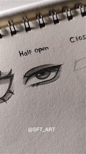 Eye drawing ✨ ( Open, Half open, Close ) #art #tutorial #eyes #howtodraw #sketch #shorts