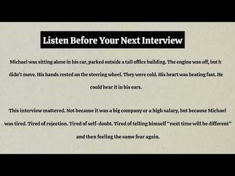 Listen Before Your Next Interview | Motivational Job Interview Story | Easy English