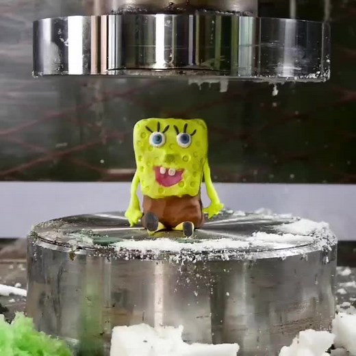 Tag your favorite SpongeBob! #foryou #spongbob #hydraulicpress