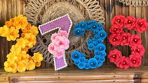 4 Ideas Number Sign Paper Flower Birthday Backdrop Standee (Numbers 2, 7, 3 and 5) 🥳🎊🎉🥳🤩🎊🎉 Title: This Side Artist: d.higgs Link: https://business.facebook.com/creatorstudio/?tab=fm_sound_collection&sound_collection_tab=sound_tracks&reference=artist_attr&asset_id=690328438863954 | Adela E