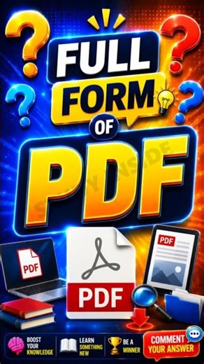 Full Form of PDF 🔥 | Most Asked GK Question! Full Form of PDF Explained in Seconds ⚡ #shorts